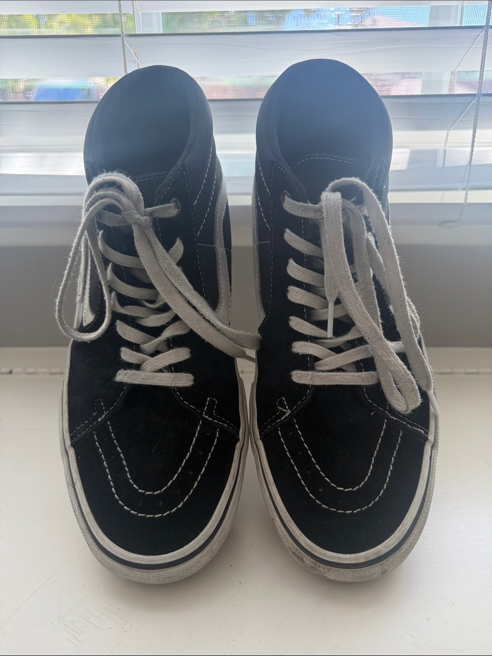 Vans Black High-Top Sneakers with White Laces
